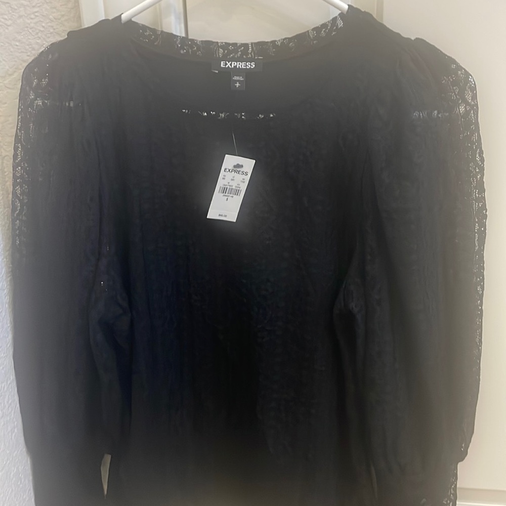 Black long sleeve lace express shirt